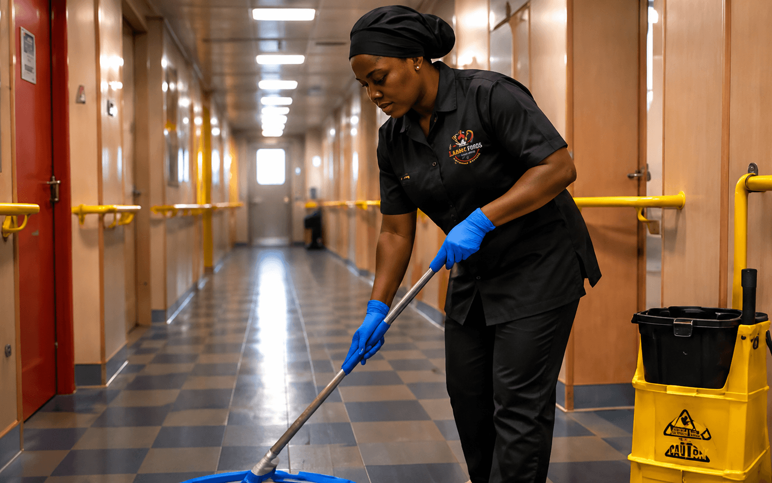 Labake Foods housekeeping personnel at a camp facility